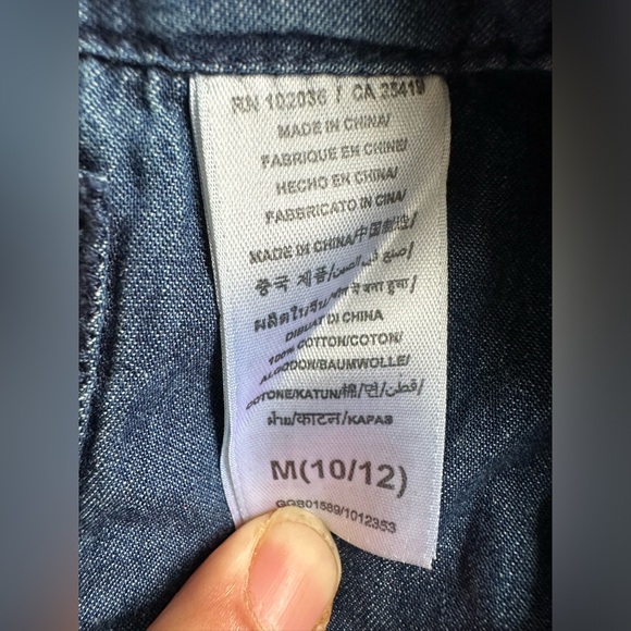 Girls Vintage Denim Guess Top M(10/12) Snap Button Front Long Sleeve - Picture 10 of 13